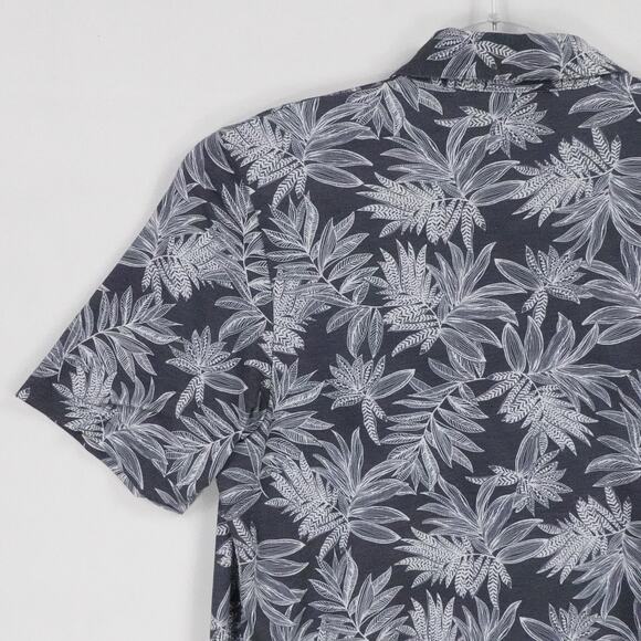 Travis Mathew Shirt Mens Large Navy Blue White Leaf Polo Golf Performance Casual - Picture 9 of 16